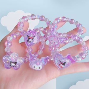 Vòng Tay Hoạt Hình Dễ Thương Cho Bé Gái Vòng Tay Hạt Trong Suốt Đàn Hồi Cao Mặt Cắt Đường Cong Đồ Trang Sức Cho Trẻ Em
