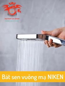 Bộ vòi sen tăng áp nhựa ABS mạ NIKEN Bát sen vuông nhiều chế độ xả nước HODABOSS