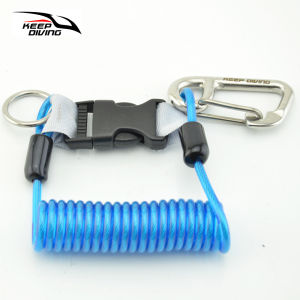 1 PCS KEEP DIVING Scuba Diving Anti-lost Spiral Spring Coil Lanyard Safety Emergency Tool with One Quick-release Buckle