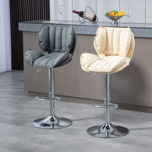 Bar Stool Accessible Luxury For Home Plaid Long Sitting Modern Minimalist High Backrest Bar Adjustable Rotate Cashier High Leg Bar Stool