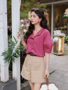 Chen Jiajie Retro Style Womens Shirt Summer Short Sleeve Loose Fit Slimming Top Commute Fashion Vintage Chinese Origin