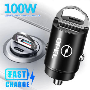 100W QC3.0 PD Mini Car Charger Fast Charging Car USB Type C Charger For Opel Corsa D Astra Insignia Mokka Adam Combo OPC Vectra