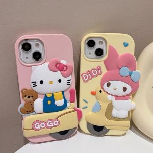 💯【เคสโทรศัพท์】 + Gratis Ongkir💯3D เคสนิ่มลายการ์ตูนน่ารักสำหรับ IPhone 15 14 13 11 Pro Max Xr ป้องกันการตกเคสโทรศัพท์ลายหลังซิลิโคน
