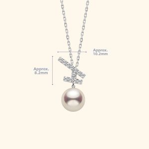 Helas | H Type Akoya Sea Pearl Necklace 18K Gold Diamond