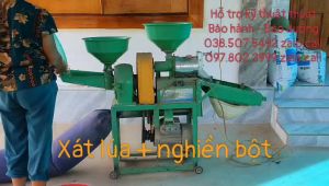 Sàng Nghiền CámSàng Nghiền Vỡ Ngô Gắn Máy Xát Lúa Mini