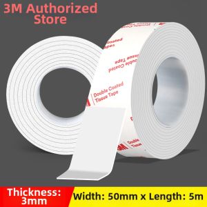 3M Double-Sided Tape High Viscosity Strong Thick EVA Foam Tape Traceless Wall Adhesive Bracket Photo Wall Advertisement Board Sound Insulation No Trace White Foam Foam Tape
