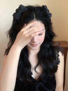 Black Butterfly Knot Princess Hair Clip Womens Small Fragrance Style Half Updo Hair Accessory Elegantly Sided Hair Clip
