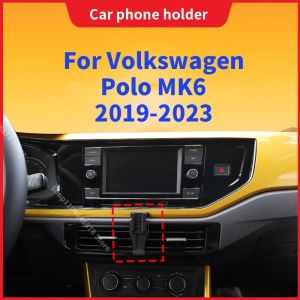 Phone Holder Car For Volkswagen Polo MK6 2019 2020-2023 Special Fixed Bracket Base Wireless Charging Stand Auto Accessories