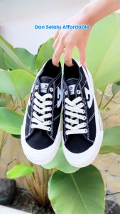Bavito 36-44 Basic Low Hitam Putih - Sepatu Sneakers Casual Pria Wanita