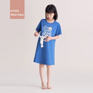 Hodo | Hodo Girls Sleepwear Short Sleeve Soft Cotton Cool Feeling Thin Home Clothes Summer Comfortable Breathable Loose Childrens Outfit