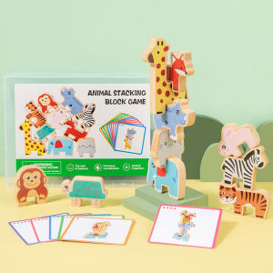 Trò Chơi Xếp Chồng Khối Gỗ Hình Con Vật Montessori - Đồ Chơi Học Tập Sớm Cho Trẻ Em Rèn Luyện Cảm Giác & Phát Triển Kỹ Năng Vận Động Tinh