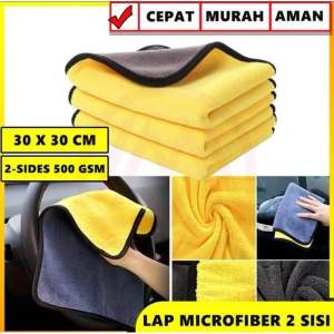 Kain Lap Microfiber Serbaguna 30x30cm Kain Lap Mobil Motor 2 Sisi Multifungsi