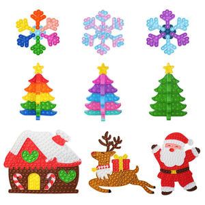 Christmas Themed Pop It Game Set Childrens Toy Stress Relief Mouse Killing Table Game Educational Toys for Kids