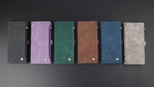 PU Leather Phone Case for Samsung GalaxyS26 S25 S24 S23 S21 S20 FE Plus with Card Slots Magnetic Flip RFID Blocking Wallet Cover