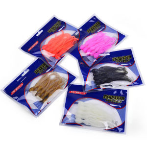 5Pcs Octopus Soft Lures 3D Realistic Eyes Glitter Tail for Saltwater Freshwater Bass Trout Fishing 5 Colors A-E Squid Bait Set
