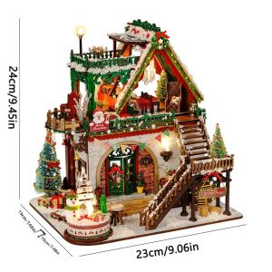 Nhà Búp Bê Bằng Gỗ Tự Làm Mô Hình Nhà Nghỉ Giáng Sinh Ấm Áp Lắp Ráp Sẵn Có Đèn Quà Giáng Sinh Cho Bạn Bè Dành Cho Cả Nam Và Nữ Từ 14 Tuổi Trở Lên