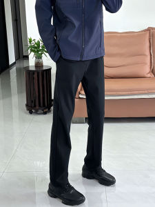 Black American Style Straight Leg Mens Pants Spring Autumn Three-Proof Soft Shell Climbing Pants Slimming Casual Sports Pants