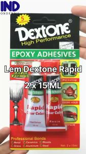 Lem Dextone Epoxy Adhesive 5 Menit New Rapid Formula Besi Keramik Kayu Kaca Aluminium Baja Perekat Kuat Hardener Resin Clear Color Campur 2x15 30 ml
