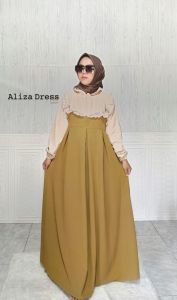 Alisa DRESS/ Gamis Cringkle Premium Mix Renda Cantik/ Gamis Kondangan