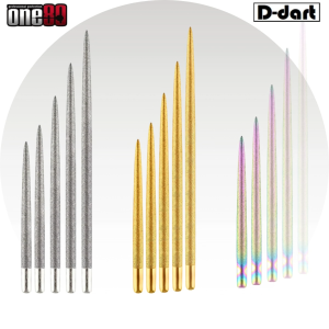ONE80 Dart Point - LONG TAPER SAND COATED Steel Points Rainbow/Silver/Gold Replacement Steel Darts Pointer 3Pcs/Pack