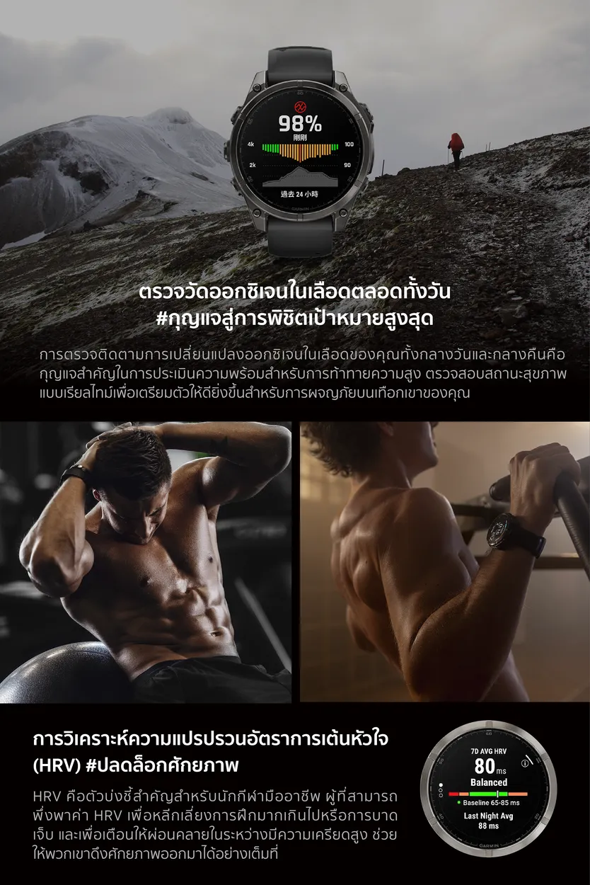 Garmin Fenix 8 Series นาฬิกา ประกันศูนย์ไทย 2 ปี