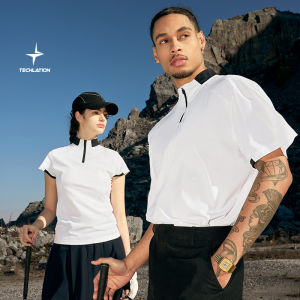 Zippers Short Sleeve T-Shirt Lightweight Cool Feeling Golf Tennis Commuting Splicing Fashionable Urban Style Polyester Fiber