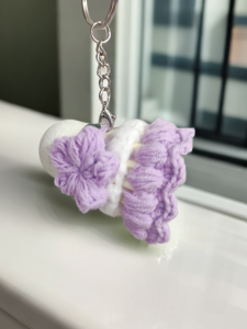 Outdoor Decorated Home Handmade Crocheted Shuttlecock Pendant Small Flower Finished Cute Pendant Handmade Gift Keychain