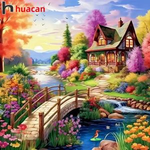 Bộ Tranh Kim Cương Tự Làm Huacan 5D Tranh Khảm Phong Cảnh Sông Kim Cương Tròn & Vuông Đầy Đủ Thêu Chữ Thập Phong Cách Hiện Đại Trang Trí Nhà Cửa
