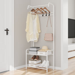 Clothes Hanger Simple Shoe Cabinet Coat and Cap Living Room Cloth Rack Cabinet Coat and Cap Floor Shoe Rack Clothes Rack Combination Footstool