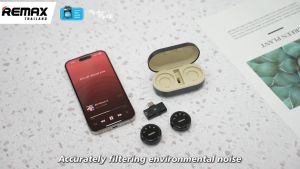 Remax Stream and microphone K16i / K16a - ไมโครโฟนไร้สาย 2.4GHz เสียงคมชัด ตัดเสียงรบกวน ขนาดพกพา