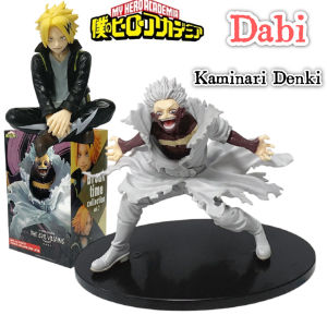 Bandai | 14cm My Hero Academia Anime Figure Kaminari Denki/dabi/Izuku Action Figural PVC Desktop Statue Model Collection Toy Doll Gifts