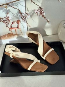 Sandal xuồng dây da xinh gót thuyền 5cm siêu êm