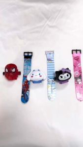 Mumystation 24 Image Kids Projector Watch Boy Girl Light Projection Cartoon Watch Kids Jam Tangan Budak SpiderMan Kuromi Melody