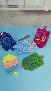[SG Ready Stock] Cute Fidget Toy Double-Sided Silicone Sensory Activity Board Anxiety Relief Training Sensory Toy Christmas Tree Gift for Kids Adults