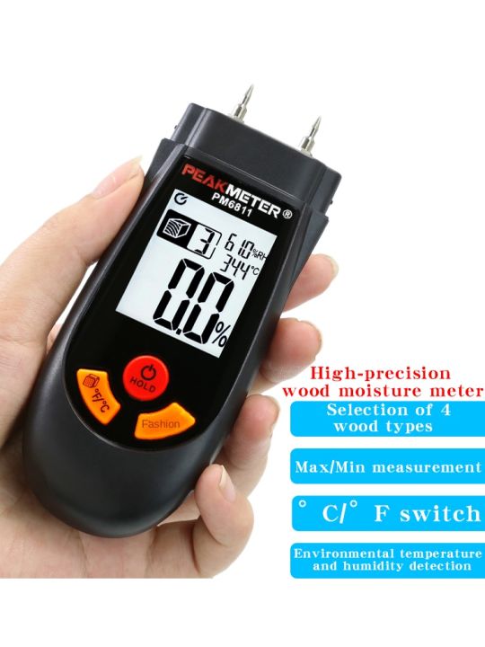 PEAKMETER PM6811 Wood Moisture Meter, Moisture Tester for Measuring