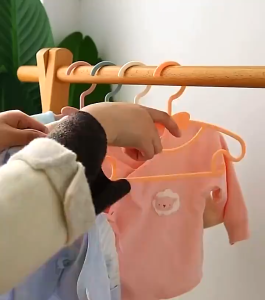 ChildrenS Essential Home Clothes Hanger Portable Display Rack Clothes Hanger Baby Clothing Storage Rack Leaving No Traces Anti Slip Clothes Hanger With Hooks On Both Sides Thickened Drying Rack