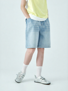 KECHU | Family Denim Shorts Loose Blue