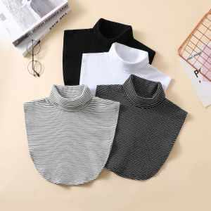 Knitted High Neck Fake Collar Womens Fashionable and Versatile Warm Neck Protection Scarf Elastic Jersey Turtleneck
