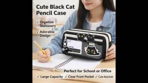 Cat Pencil Case - Large Capacity Stationery Pouch For Elementary/Middle Schoolers Boys & Girls Niche Ita Bag Pencil Box