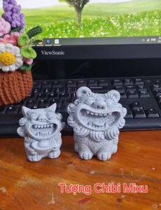 Tượng sư tử giả đá vật phẩm phong thuỷ trang trí bàn làm việc decor