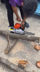 REAIM เลื่อยยนต์ 11.5นิ้ว เลื่อยโซ่ 6แรงม้า 52cc เครื่องแรง แถมบาร์1 โช่1 สามารถใส่บาร์ได้หลายขนาด อุปกรณ์ครบชุดพร้อมใช้งาน รับประกัน2ปีเต็ม