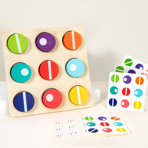 Montessori Wooden Block Toys Color Matching Game Shapes Puzzle Sorting Color Cognition Toy Color Pairing for Children Education