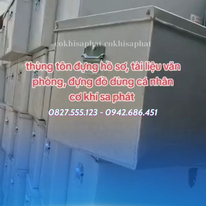 Thùng đựng đồ nghề, hộp đựng dụng cụ đa năng bằng tôn kẽm hoa sen kích thướt 60x40x35