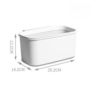 Wall-Mounted Trash Can Storage Box Bedroom Dormitory Student Toilet Plastic Square Bin No Cover Household Cleaning Tool