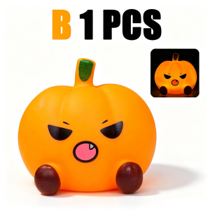 Bandai | Halloween Cute Ghost Witch Hat Pumpkin Night Light Silicone LED Lamp Desktop Ornament Home Party Atmosphere Decor Holiday Gift