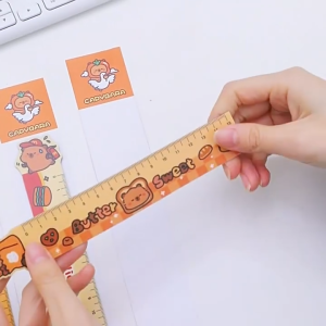 MOMO 1PCS Cartoon Magnetic Bookmark Ruler Rabbit Bear Capybara Panda Ruler Stationery(Random Each Series)