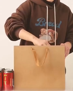 5pcs Premium Thicker Kraft Paper Bag with Durable Rope Handle High Quality Minimalist Elegant Gift Bag Perfect for Business Packaging Boutique Shoe Boxes Birthdays Aesthetic Events Stronger Hold Large Capacity Fast Shipping Nationwide Packaging Minimalist