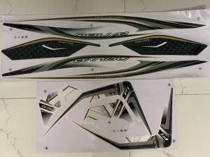 Bộ tem nouvo 5 màu trắng đen 3 lớp hàng nhập Thái Lan theo xe chất lượng cao dành riêng cho dòng xe này tem in lụa màu sắc cực đẹp và bền giá bán cực tốt b án lẻ như b án sỉ