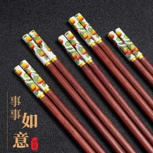 Readystock现货🇲🇾 筷子高档家用无漆食品级抗菌防滑耐高温防霉防滑易清洗家庭装 10pairs high pressure food grade wood chopsticks