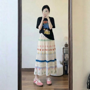 XUECAIQI | Korean Style Casual Matching Set T-Shirt & Skirt